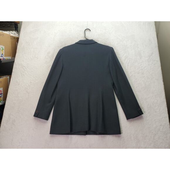 Jones New York Blazer Jacket Women Petite 8 Black Wool Notch Collar Button Front - Picture 2 of 9